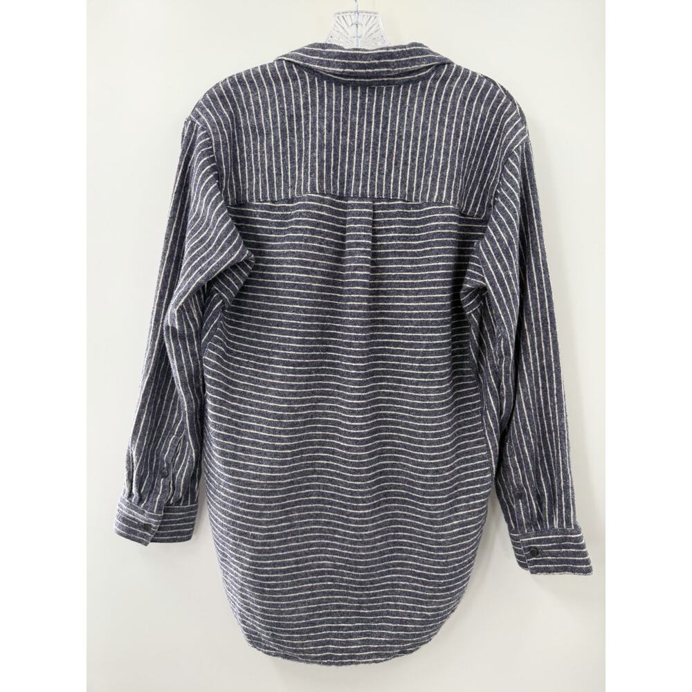 Madewell Women’s Long Sleeve Button Up Shirt Blue White Stripe Pockets Small - Picture 8 of 9